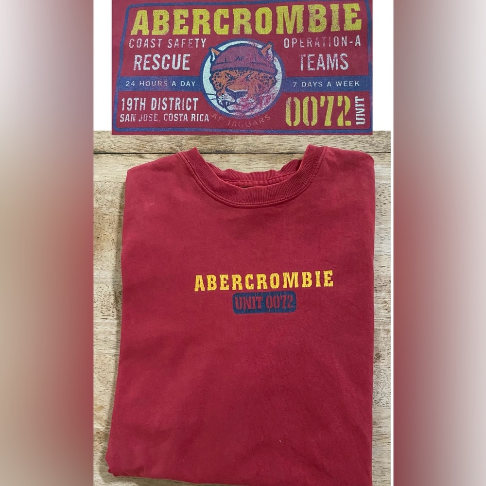 Abercrombie Boy’s Sz XL‎ Red Cotton Graphic Short Sleeve Tee